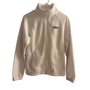 Columbia Full Zip Women's White Fleece Jacket Size Medium
